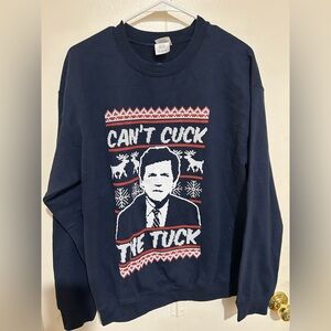 Navy Tucker Carlson Ugly Christmas Sweater Crewneck Sweatshirt